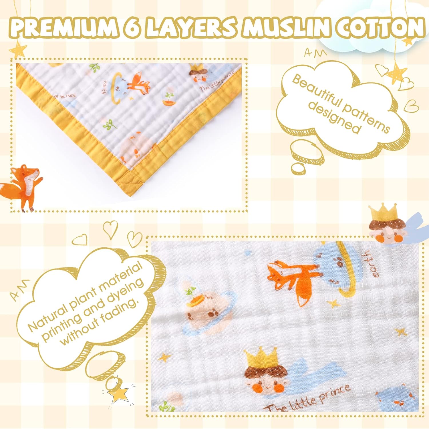 Gihims Baby Muslin Swaddle Blanket - 433x433 Inch Large Cotton Receiving Blanket