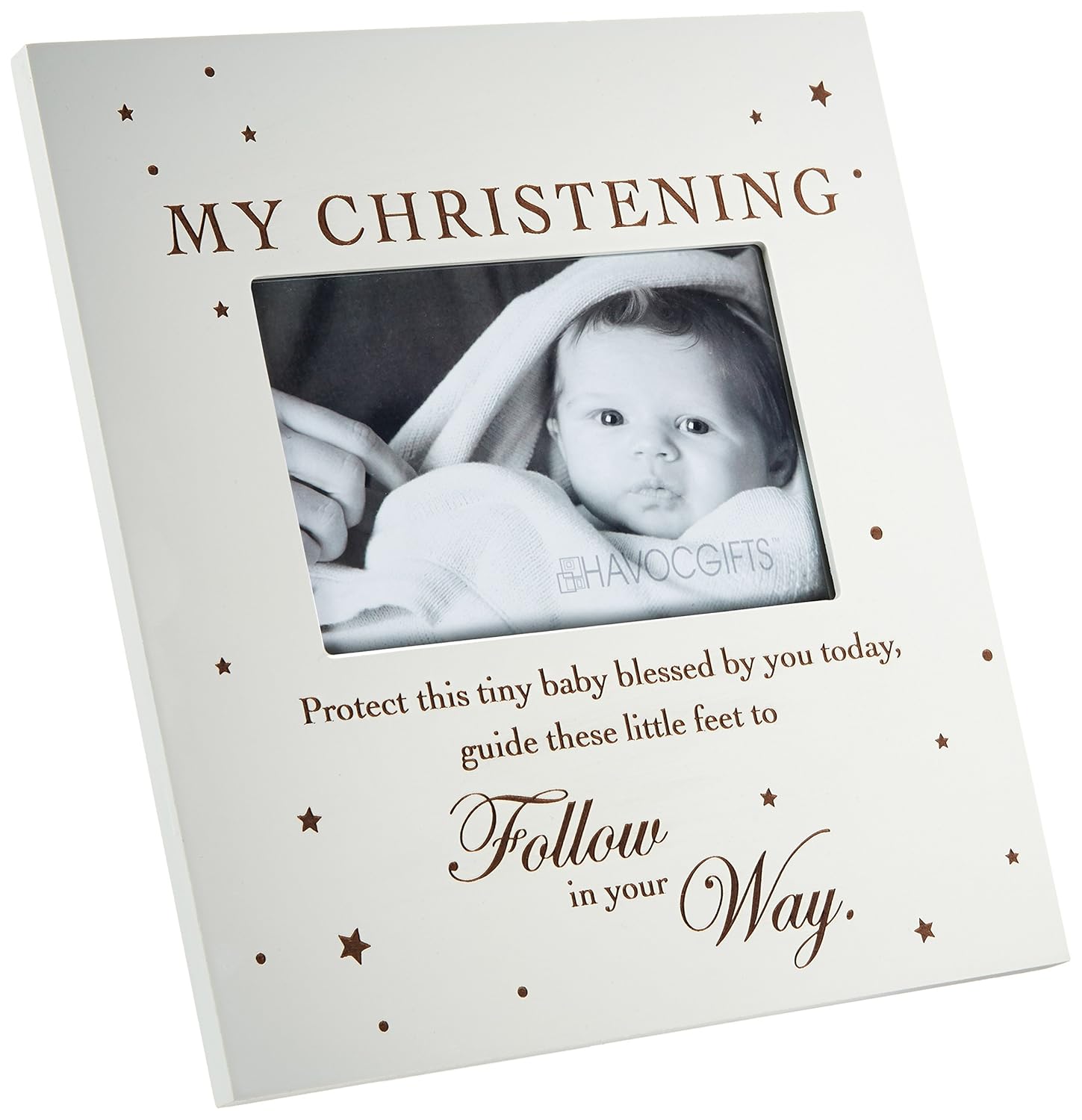 Engraved Christening Photo Frame with Easel