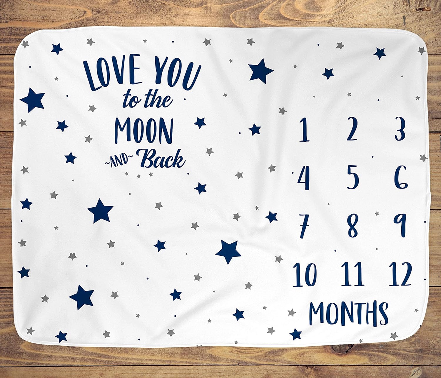 ELLO HOME BABY Monthly Milestone Blanket with 12 Stickers