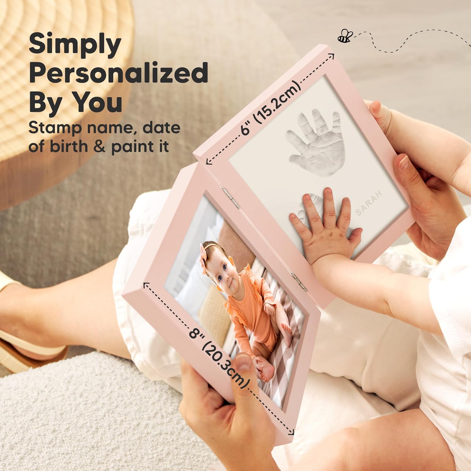 KeaBabies Personalized Footprint Kit - Inkless Hand Footprint Maker