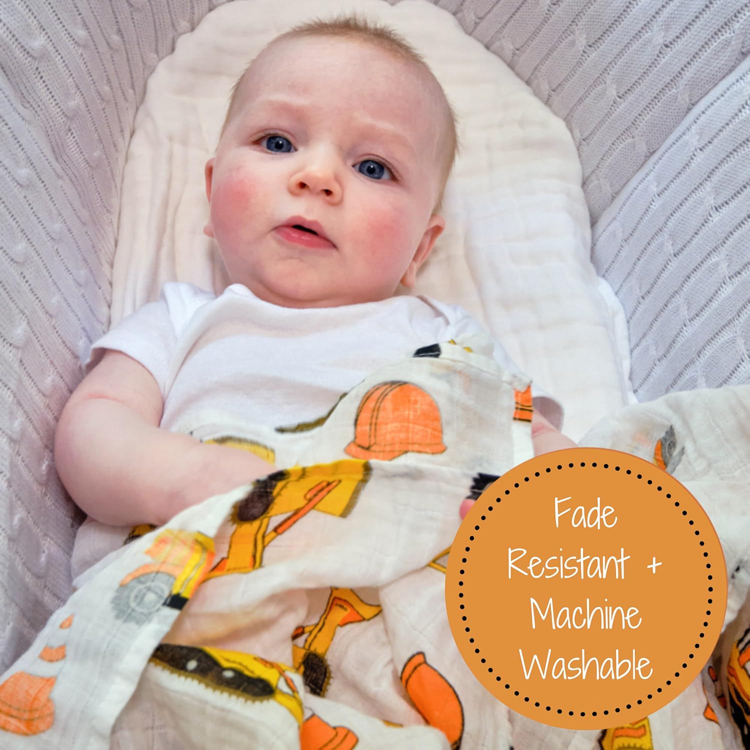 LollyBanks Construction Themed Swaddle Blanket