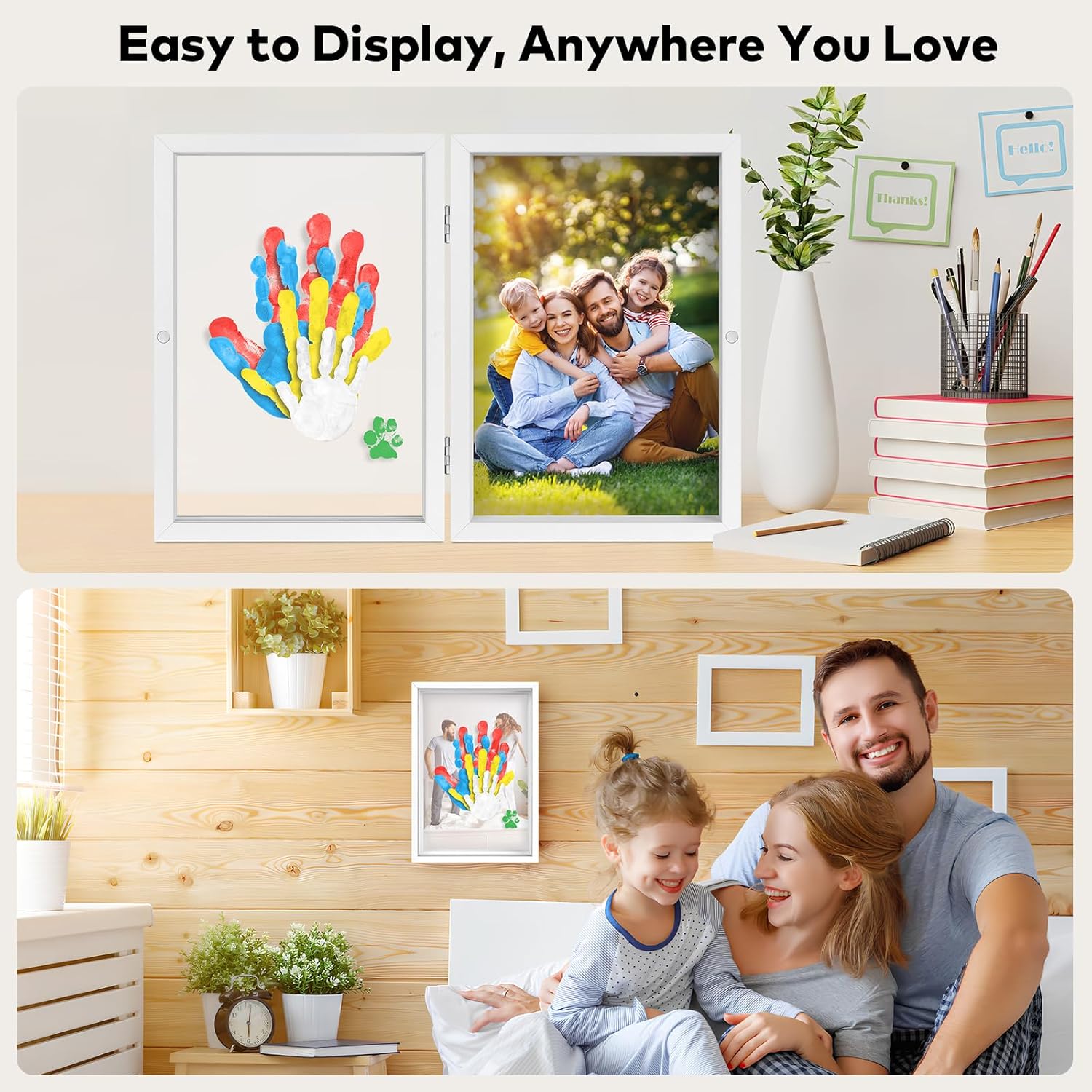 Omrhvi Family Handprint Kit DIY Craft Keepsake Frame