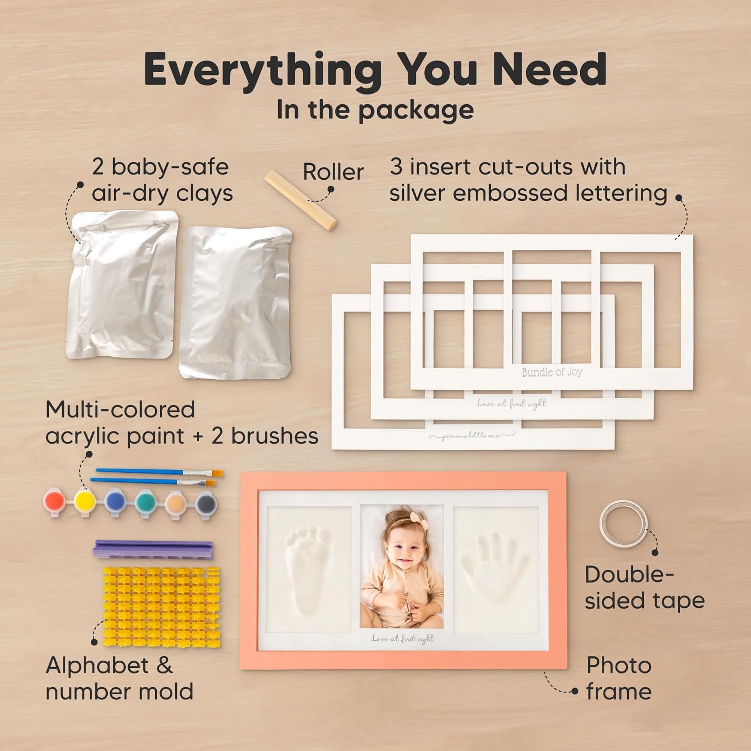 KeaBabies Baby Footprint Kit First 5 Years Memory Book