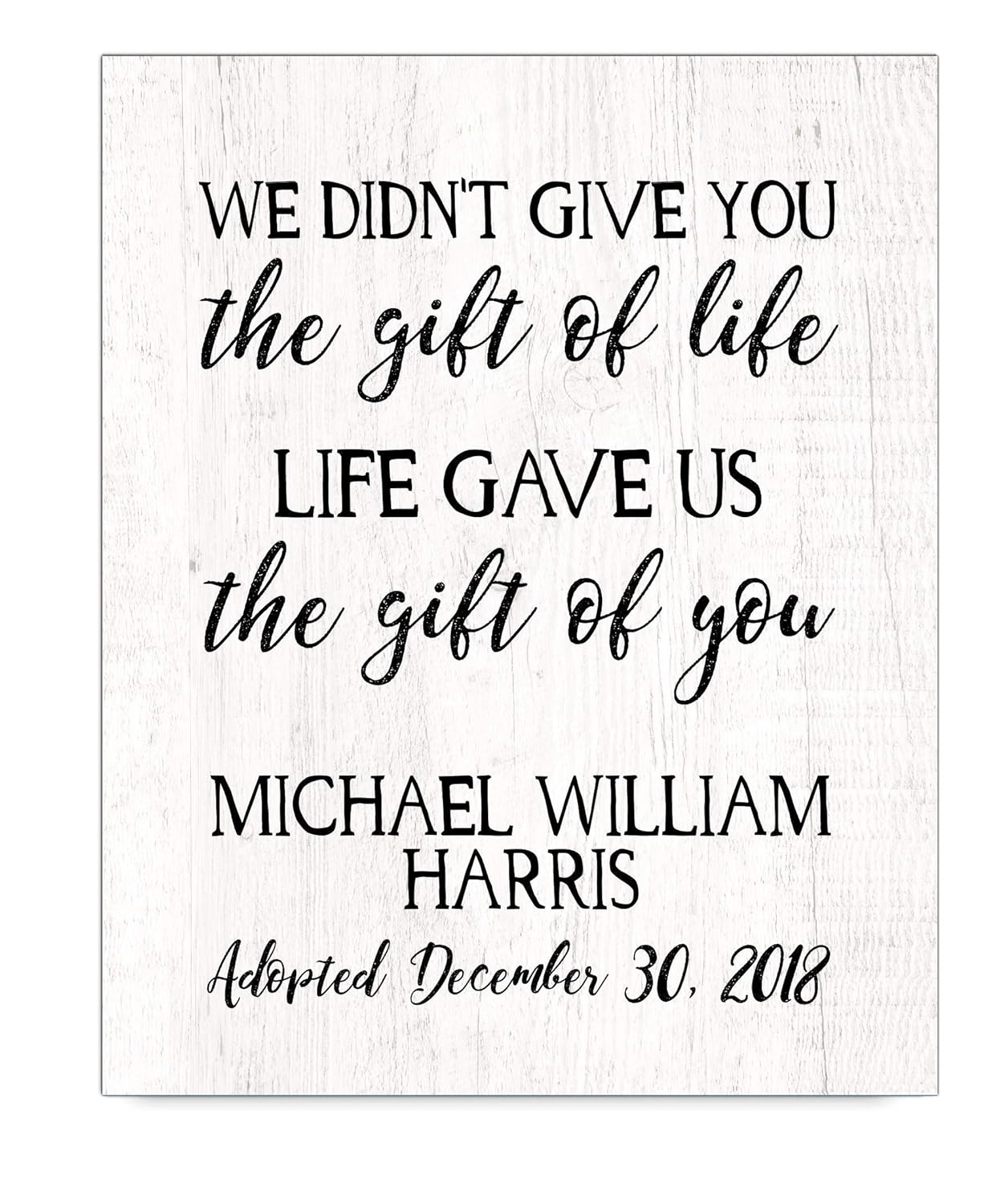 Adoption Day Print - Charming Gotcha Gift Plaque