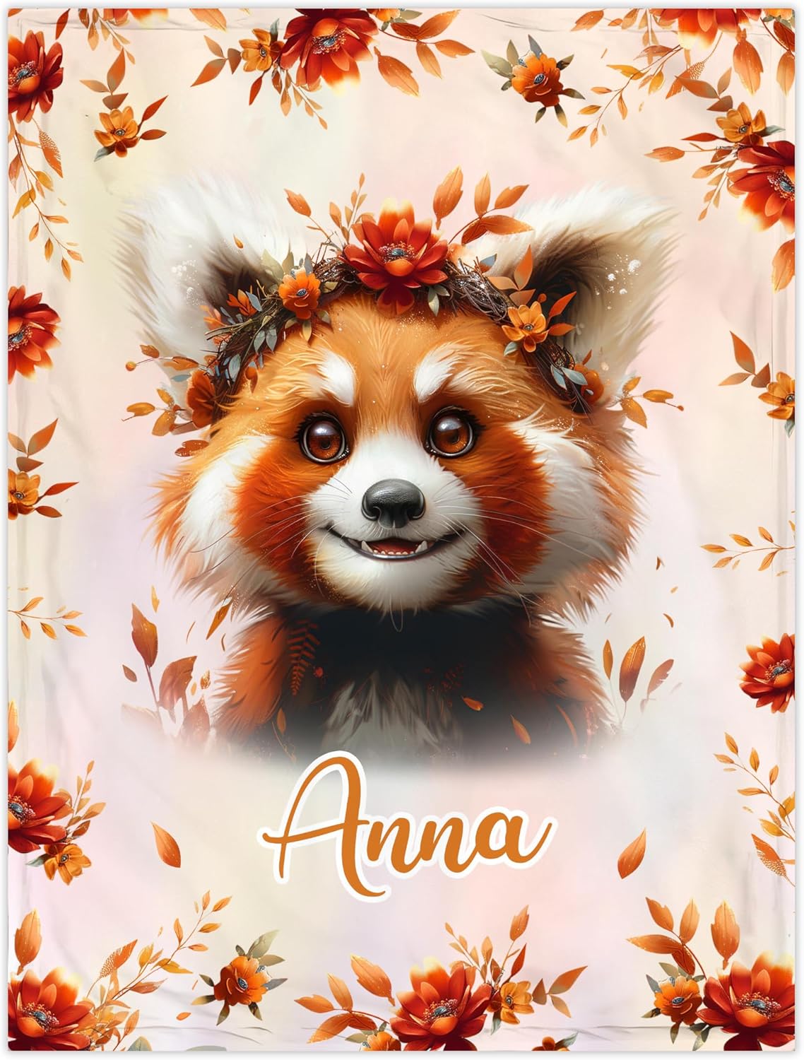 Hyturtle Personalized Red Panda Baby Blanket - Cozy Fleece Blanket for Newborns and Toddlers