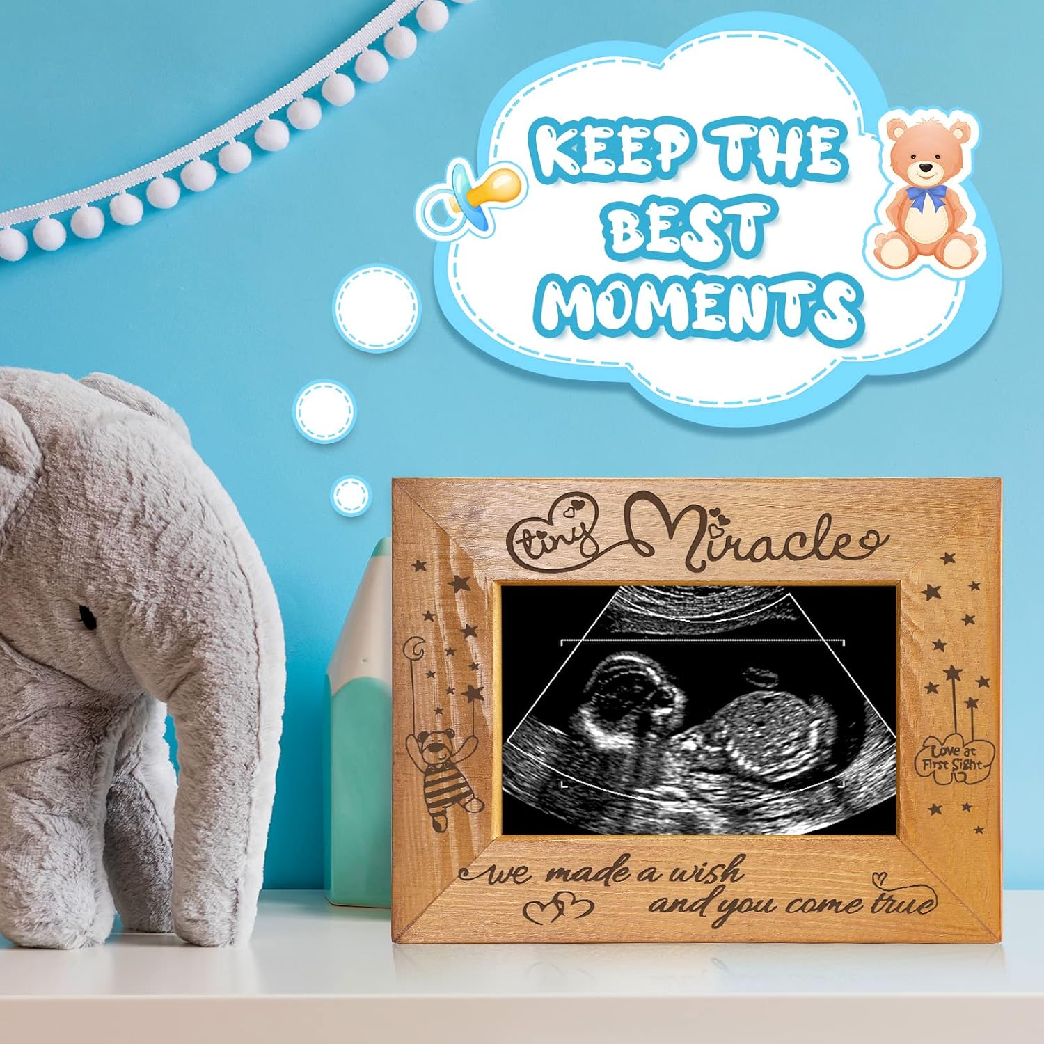 Jenaai Tiny Miracle Engraved Ultrasound Photo Frame