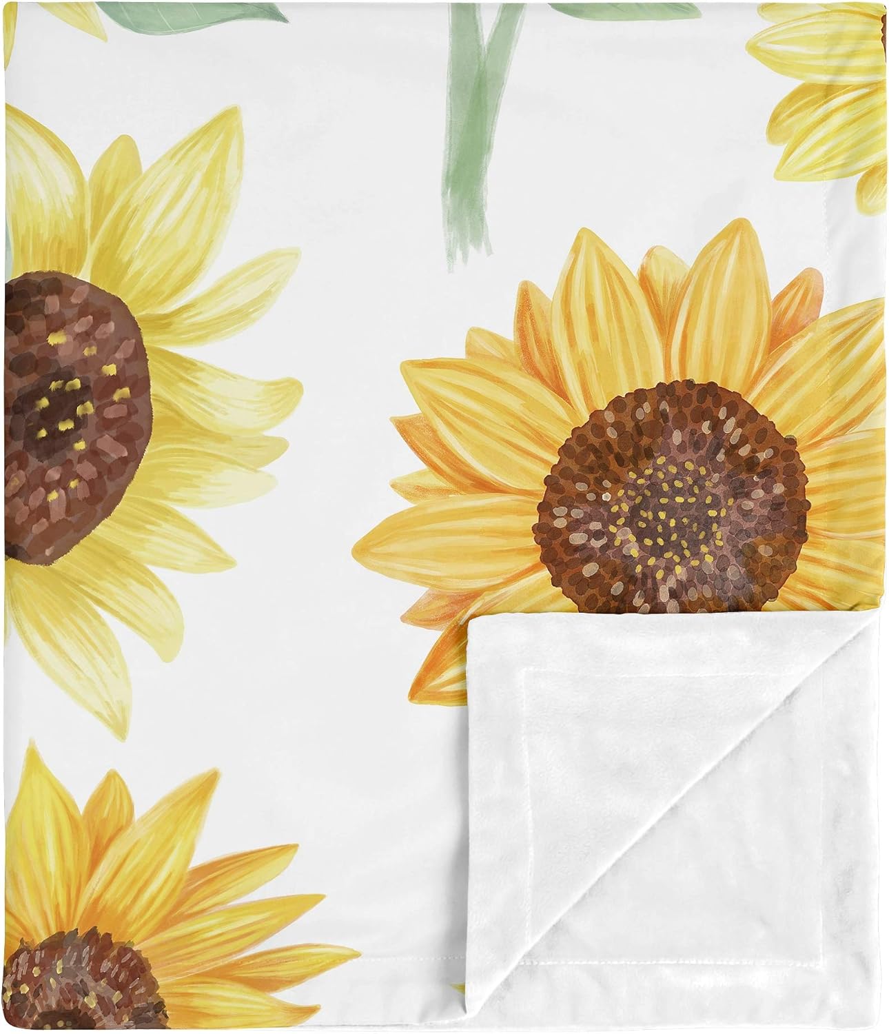 Sweet Jojo Designs Sunflower Swaddle Blanket for Newborn or Toddler