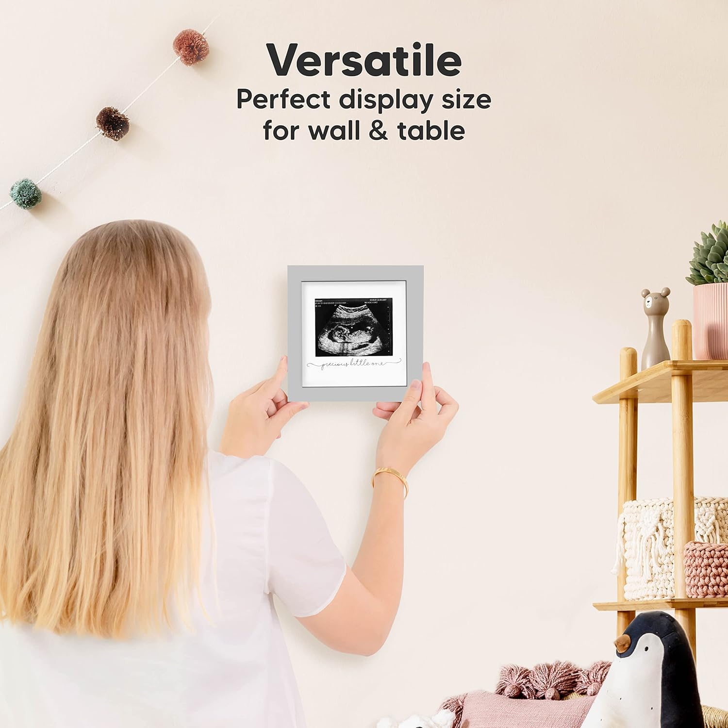 KeaBabies 4-Pack Inkless Hand Footprint Kit - Modern Sonogram Frame with Gift Box