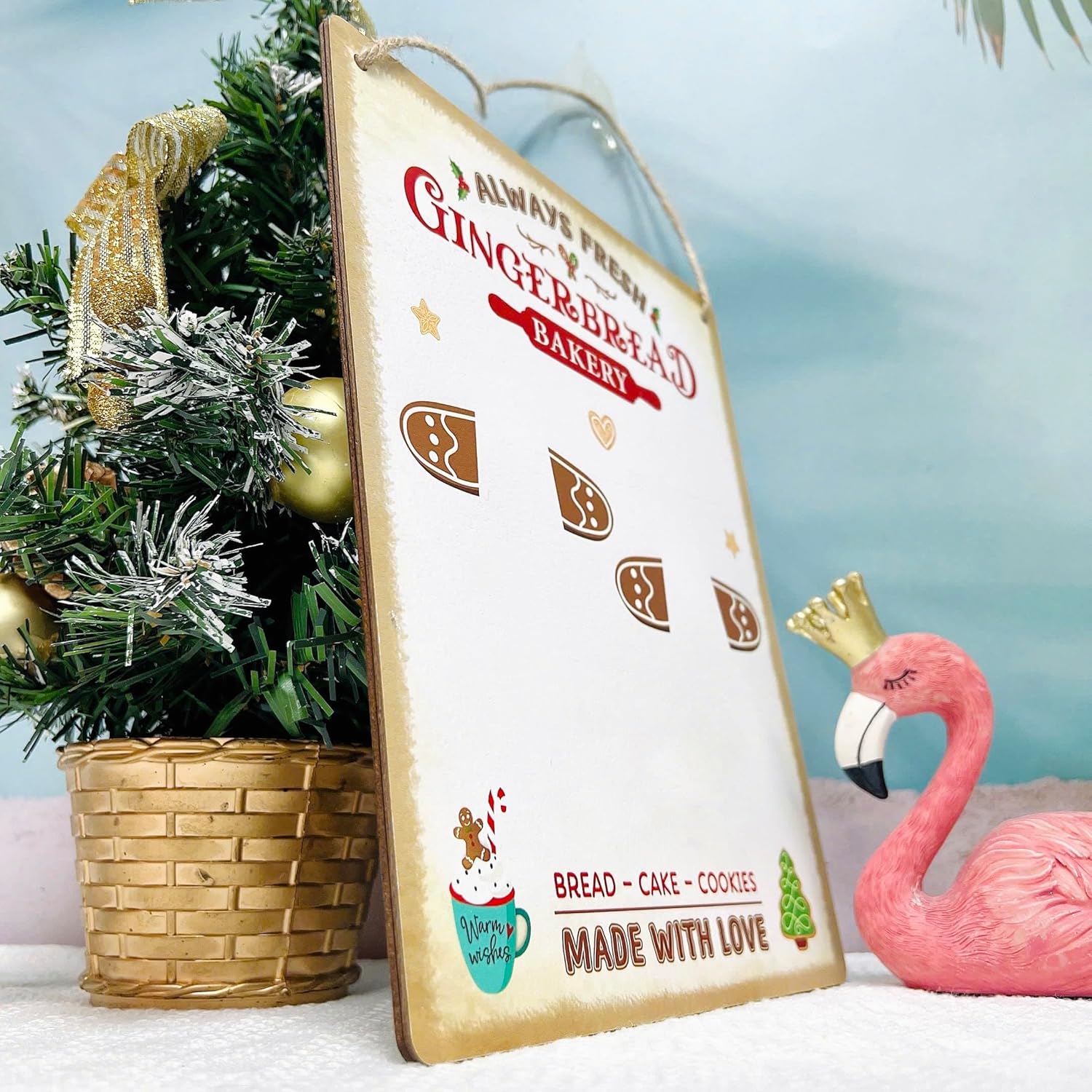 Gingerbread Baby Footprint Christmas DIY Hanging Sign