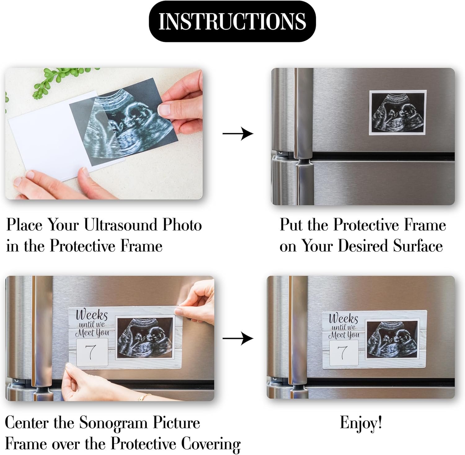 Brothers Bench Weeks Until We Meet You Magnetic Ultrasound Picture Frame