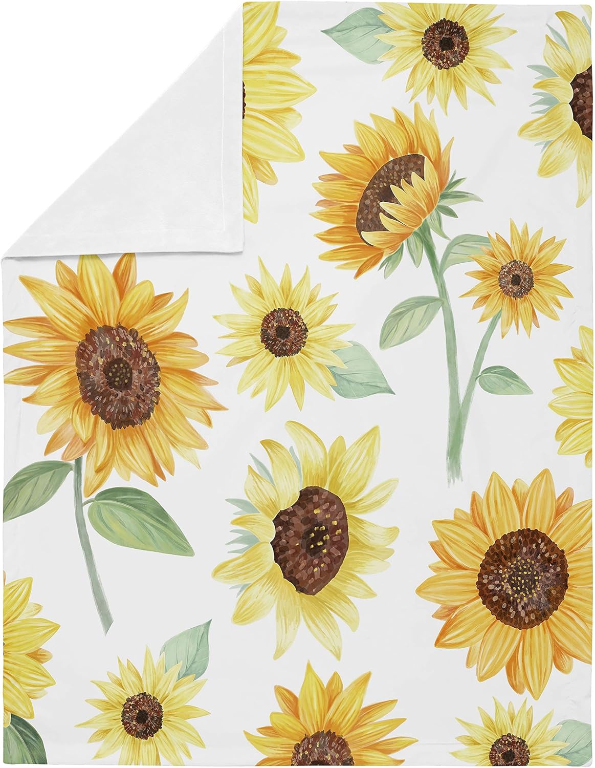 Sweet Jojo Designs Sunflower Swaddle Blanket for Newborn or Toddler