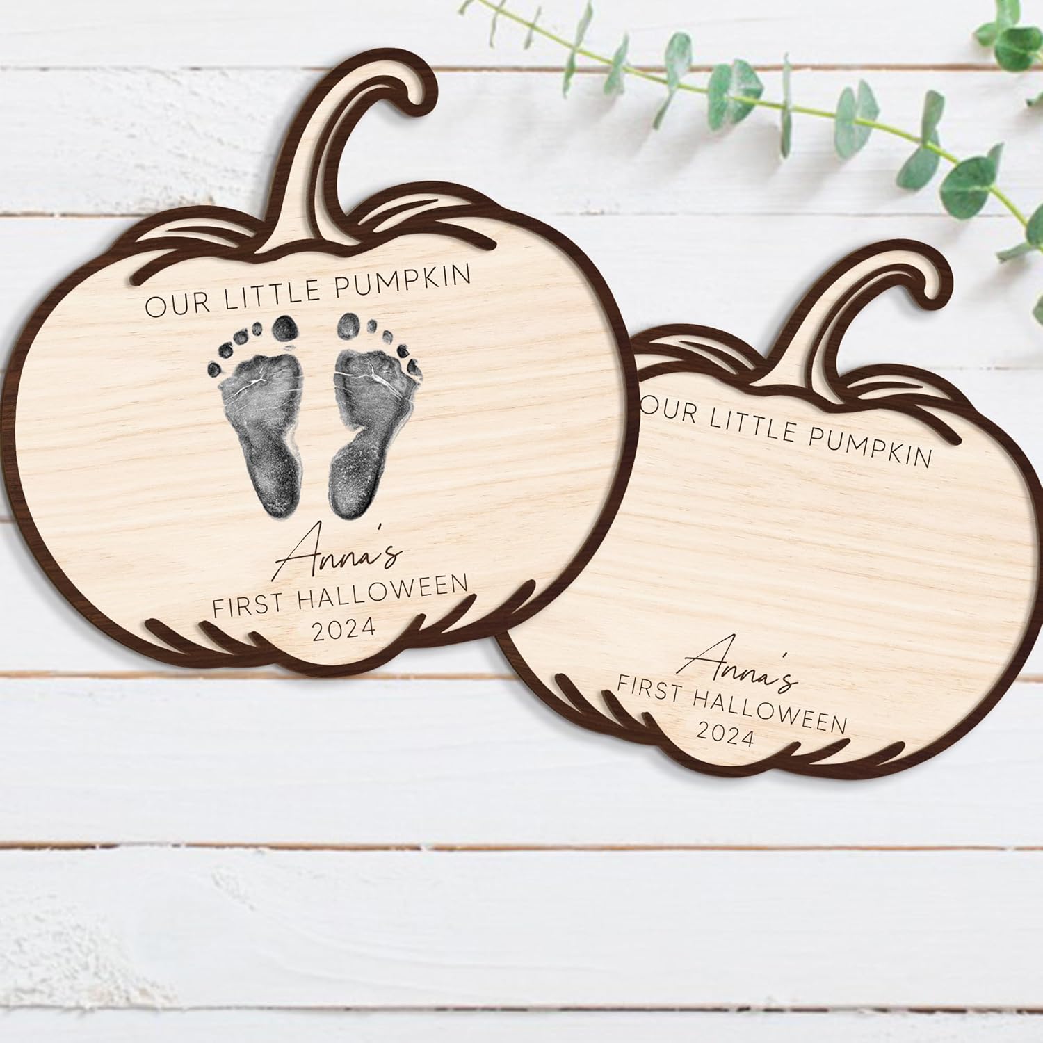 Personalized Halloween Footprint Sign for Baby