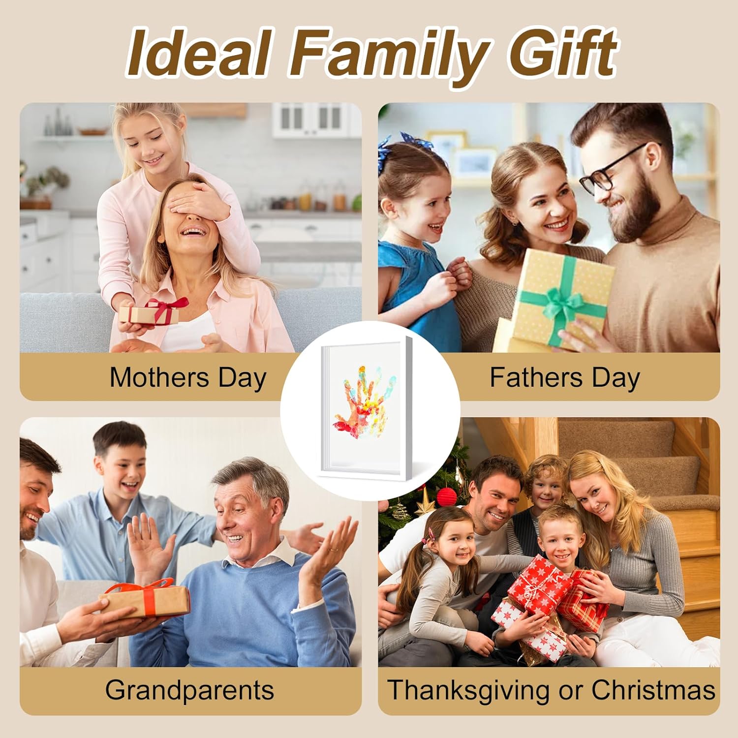 ADAJOEL Family Handprint Kit with Tooth Fairy Holder