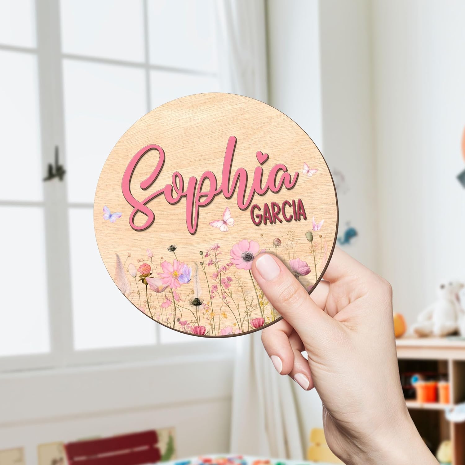 Personalized Wooden Name Sign for Baby Room Decor