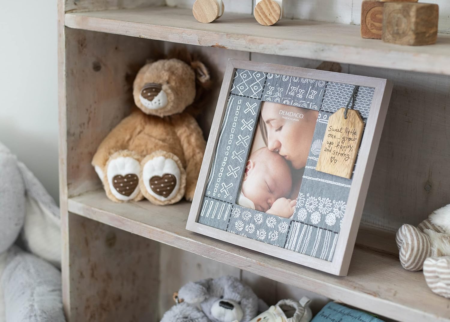 DEMDACO Little One Grey 95x95 Ceramic Picture Frame