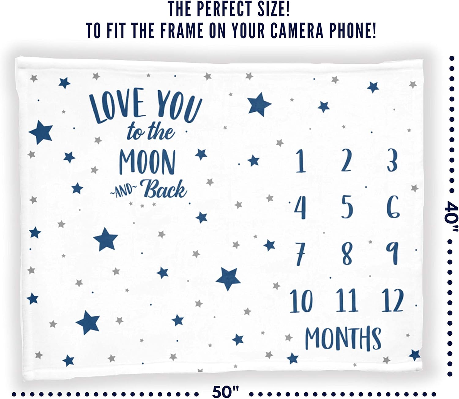 ELLO HOME BABY Monthly Milestone Blanket with 12 Stickers