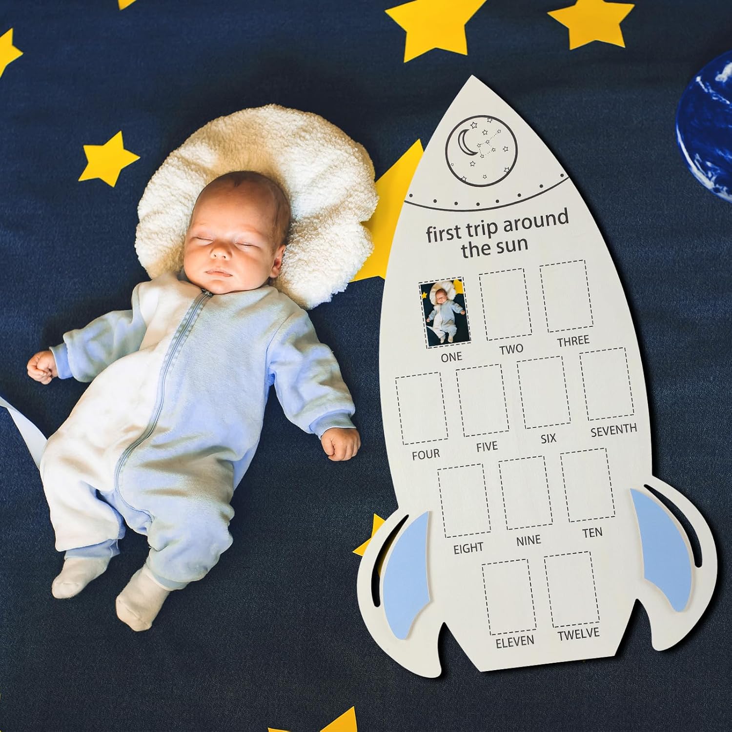 First Trip Around the Sun Rocket Photo Frame Keepsake