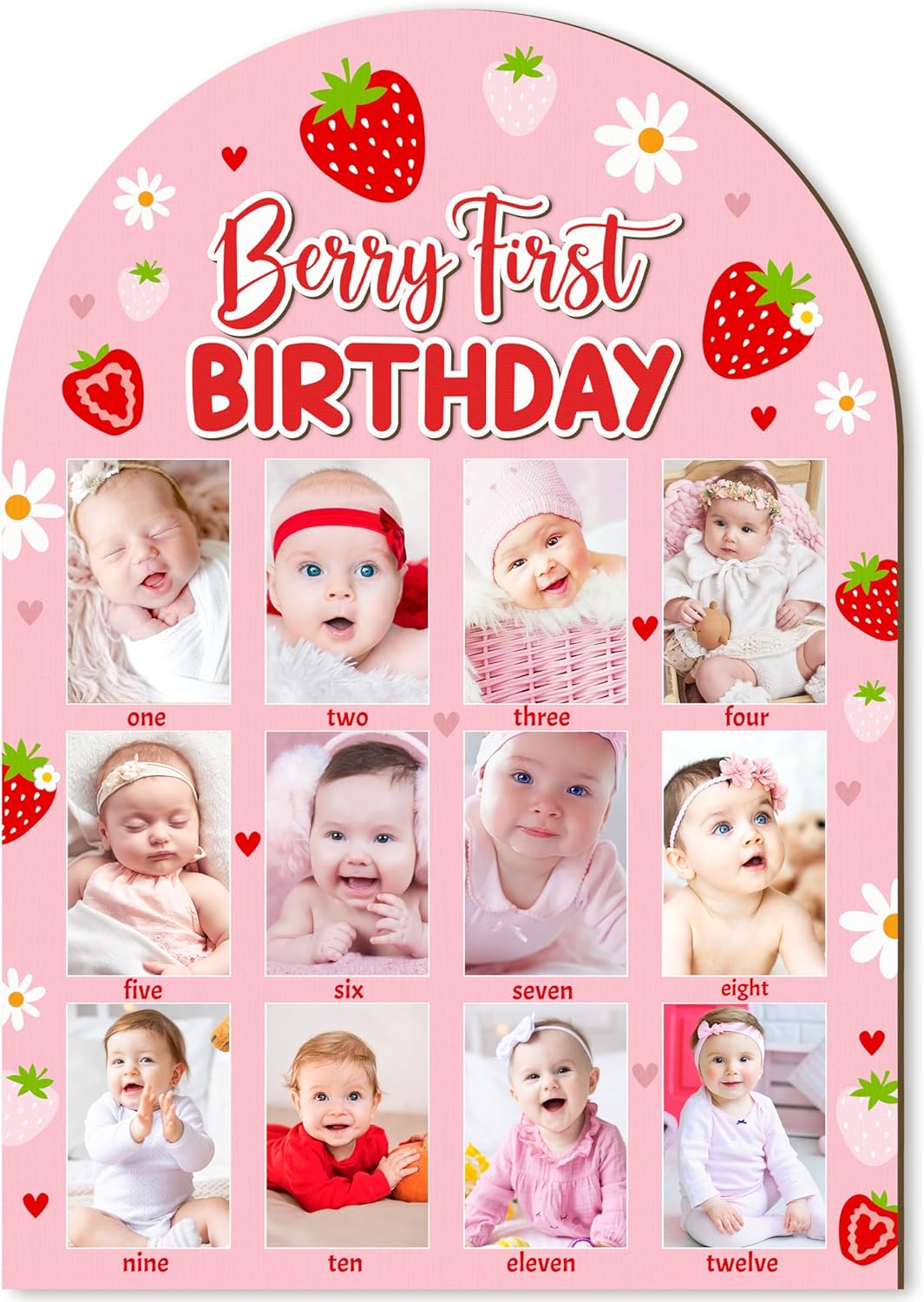 R HORSE 3D Berry 1st Birthday Wood Frame Display Board