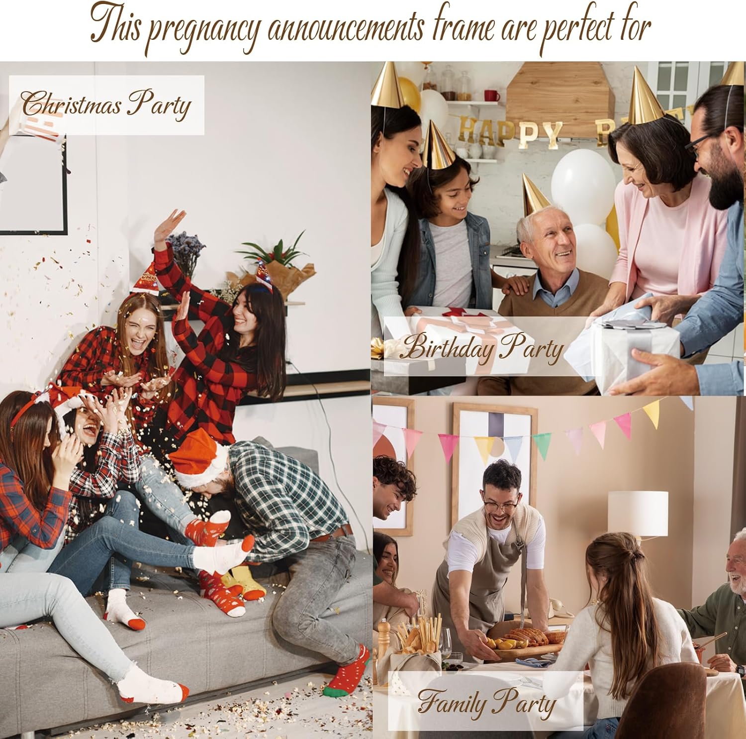 HAMUIERS Aunt Uncle Baby Announcement Frame