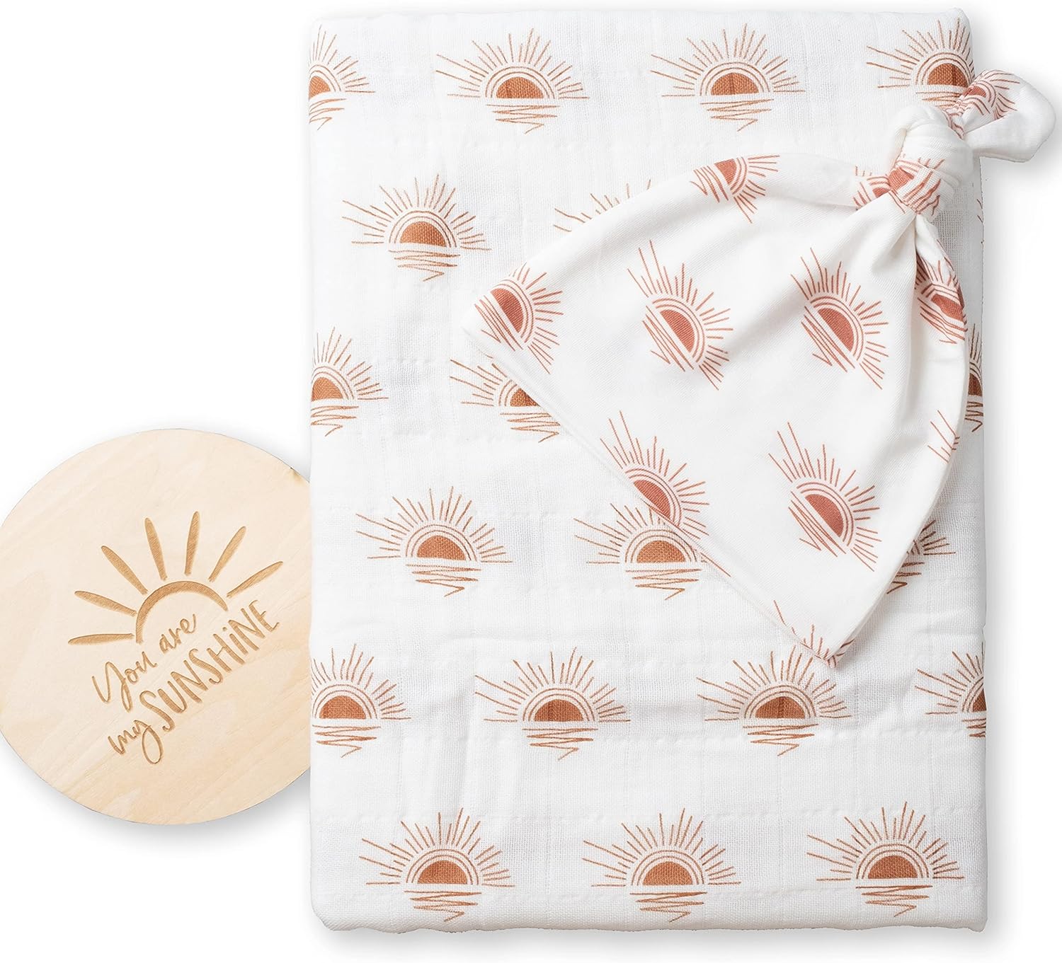 Miaoberry Organic Cotton Baby Muslin Swaddle Blanket Set