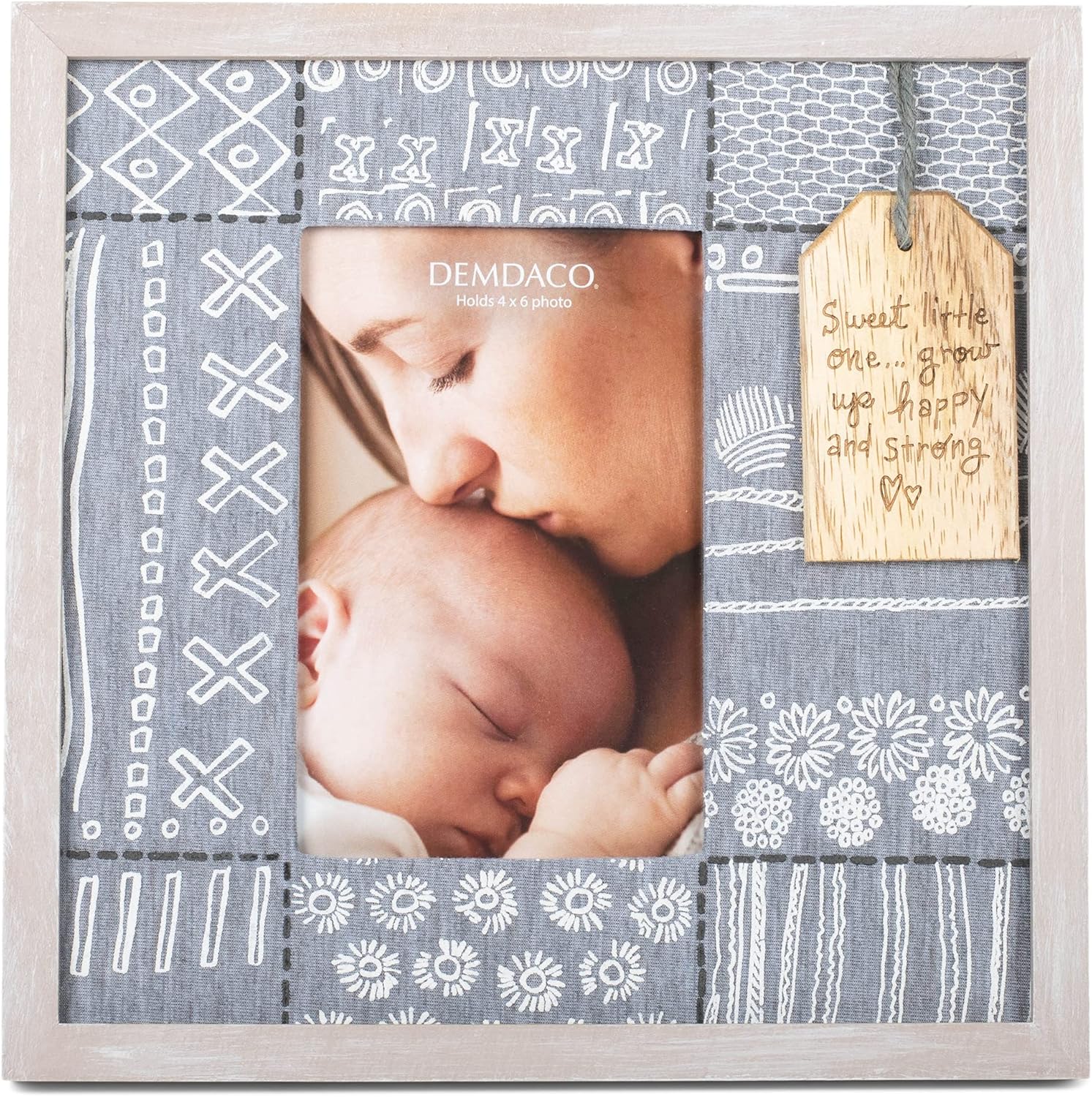 DEMDACO Little One Grey 95x95 Ceramic Picture Frame