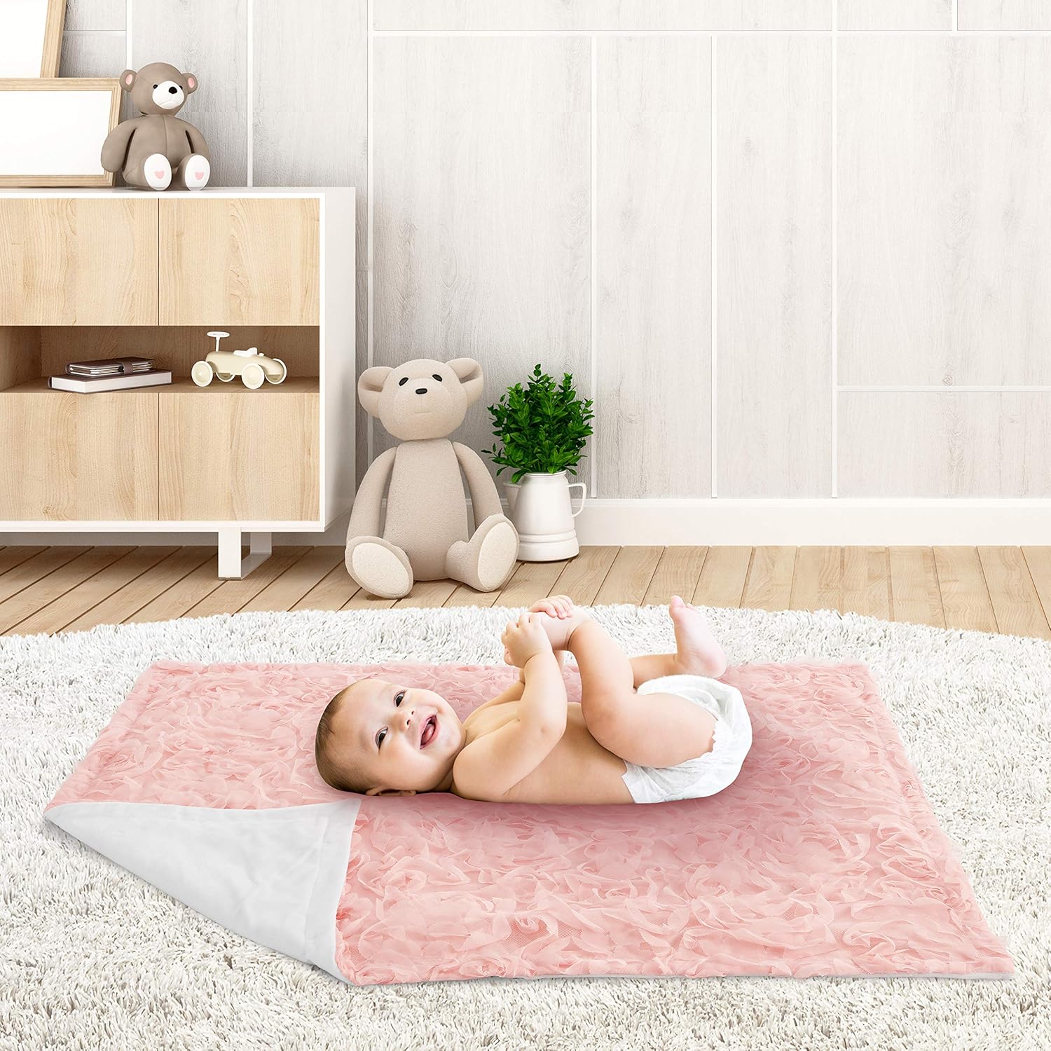 Sweet Jojo Designs Pink Floral Rose Swaddle Blanket