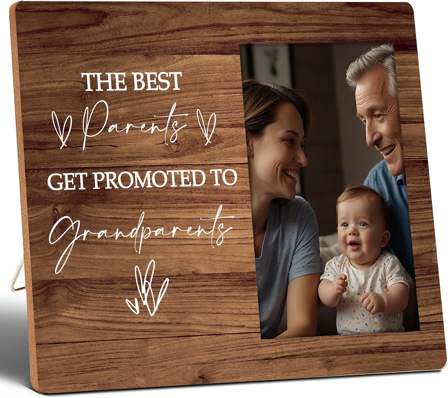 First Time Grandparents Gifts with Baby Photo Frame 4x6 Wall Mount Table Top