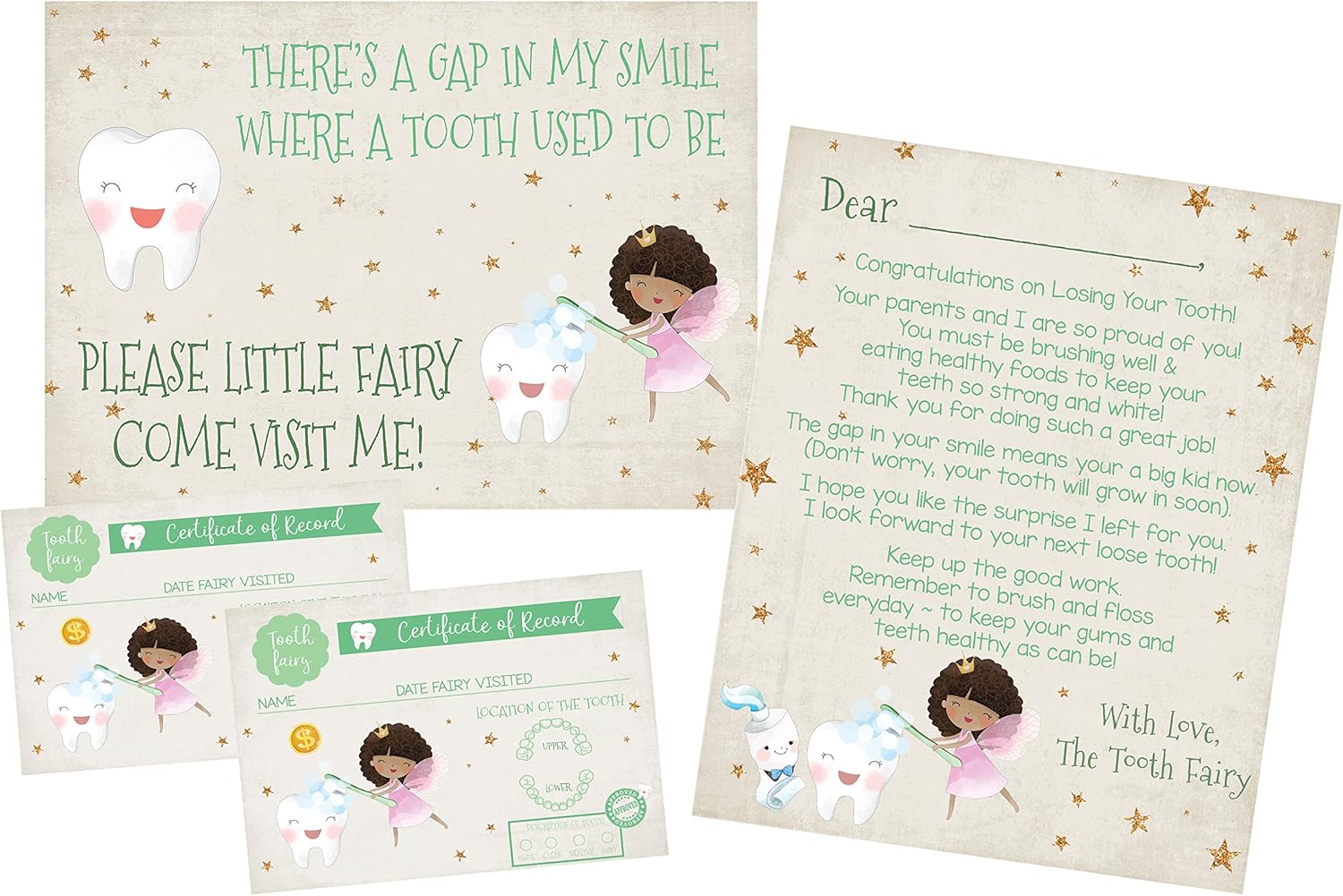 Tooth Fairy Letter Decoration Gift Set Keepsake Book