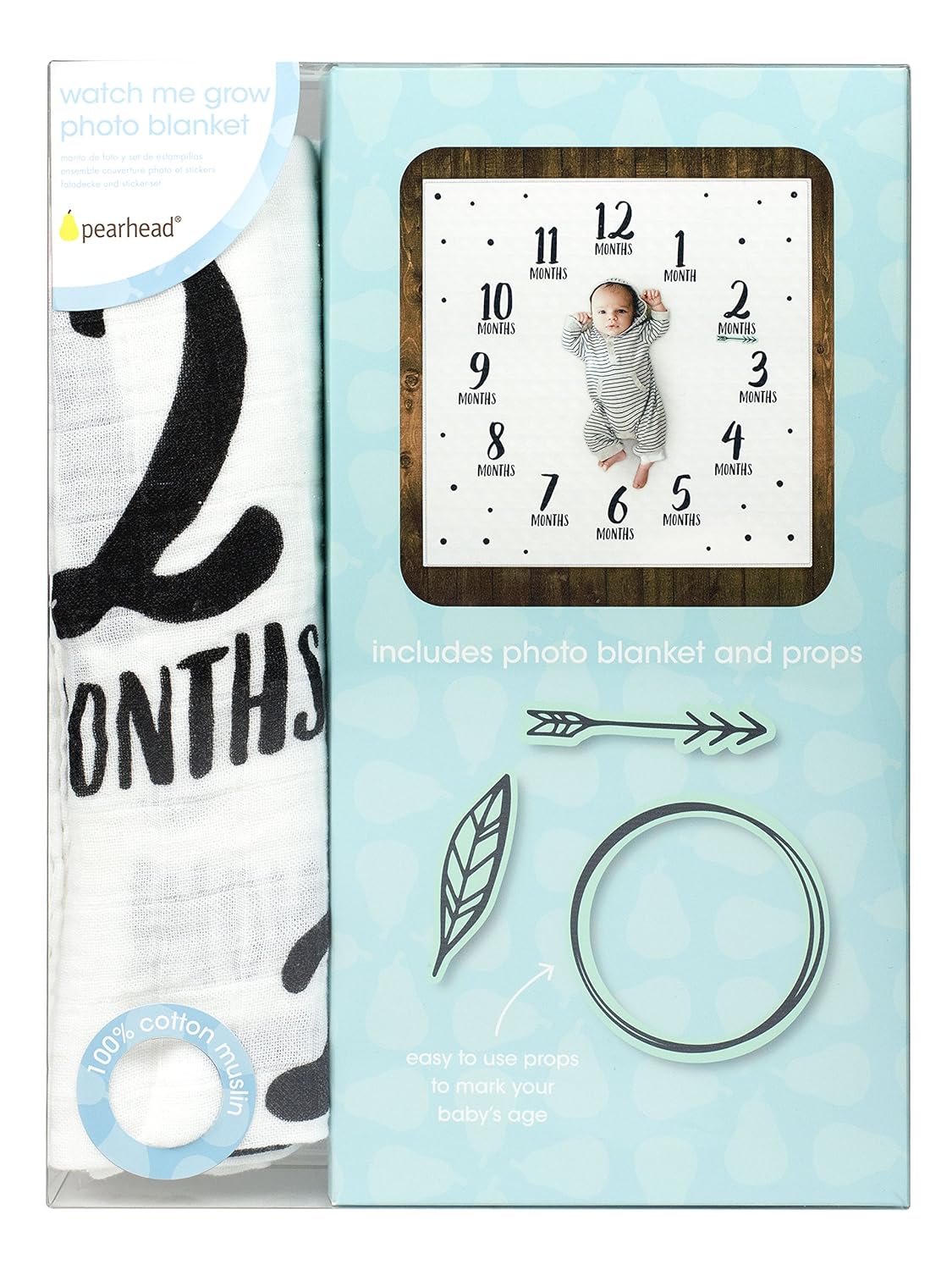 Pearhead Milestone Photo Blanket Set Pack of 2