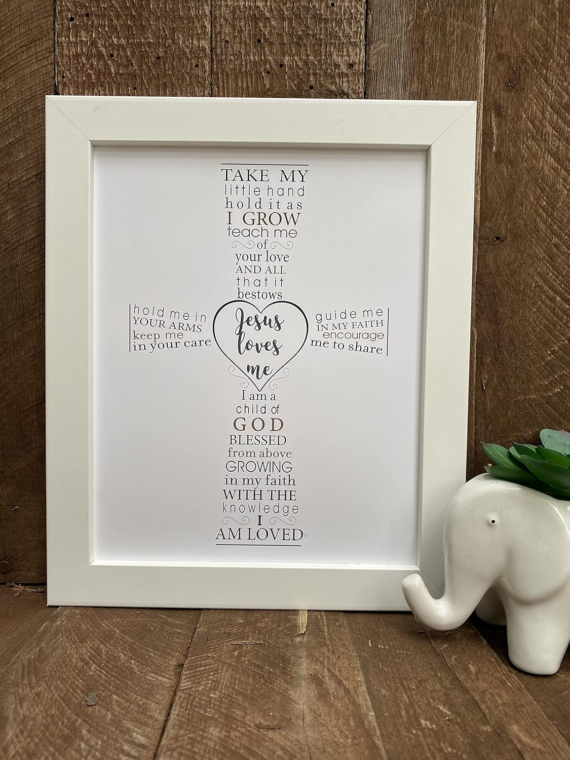Jesus Loves Me Frame for Baby Baptism - Made in USA