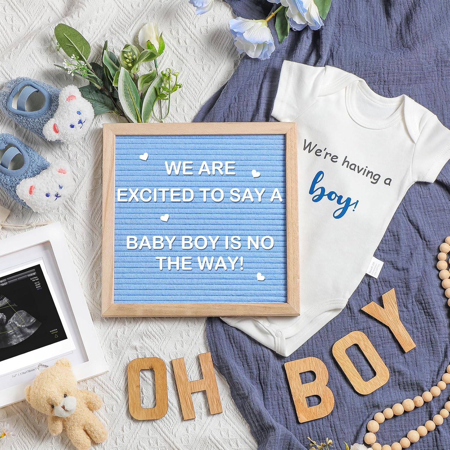 Canlierr 9 Pcs Pregnancy Announcement Set Boy Blue