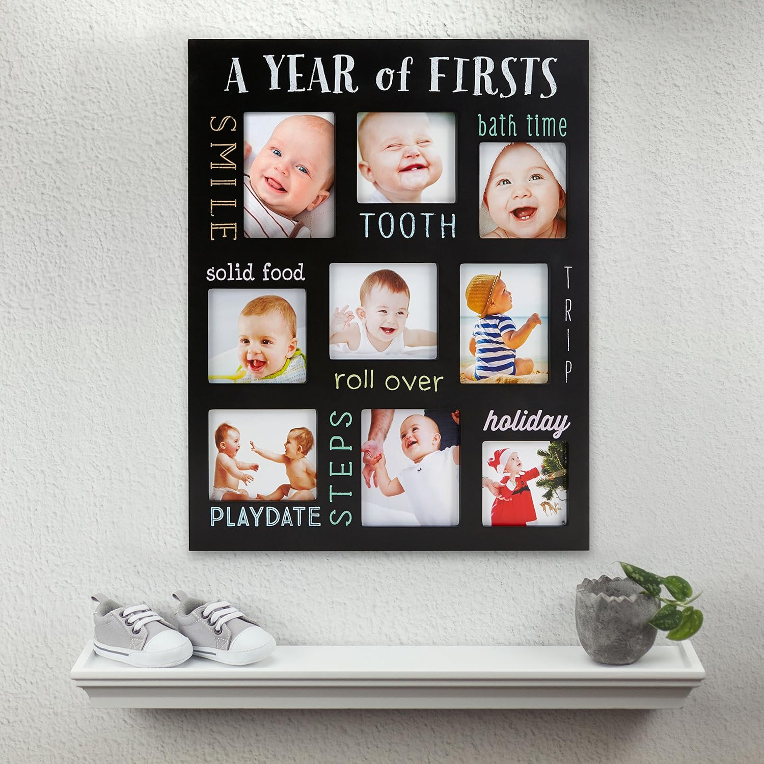Pearhead Babys Firsts Keepsake Frame Black
