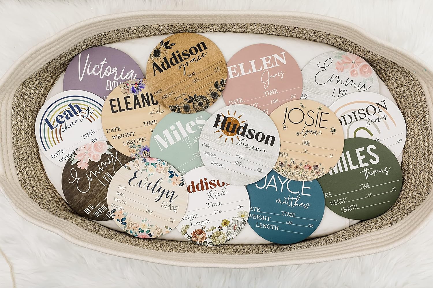 Hickory Hollow Designs Birth Stat Sign Personalized for Newborn Baby