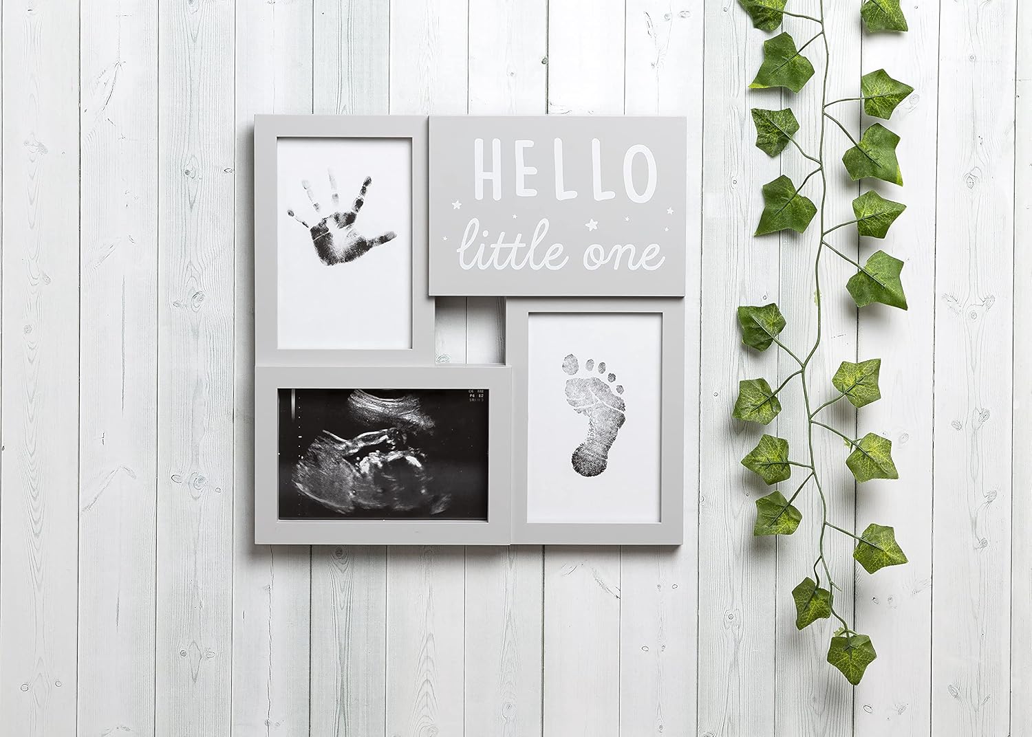 Kate Milo Babyprints Collage Frame with Ultrasound Handprint Footprint and Photo Insert