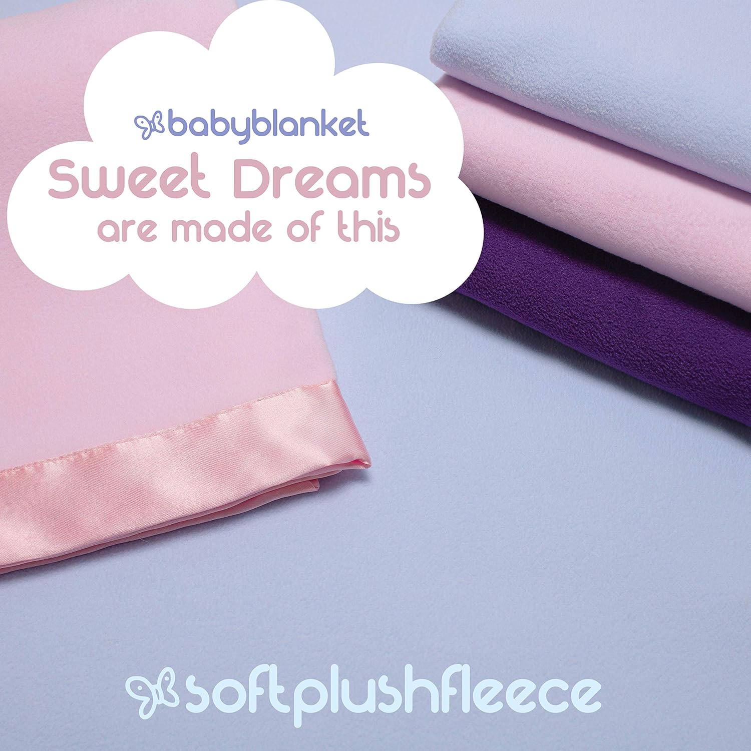 Be Burgundy Personalized Baby Blanket with Name - 36x36 in Satin Trim Fleece Pink - Stars