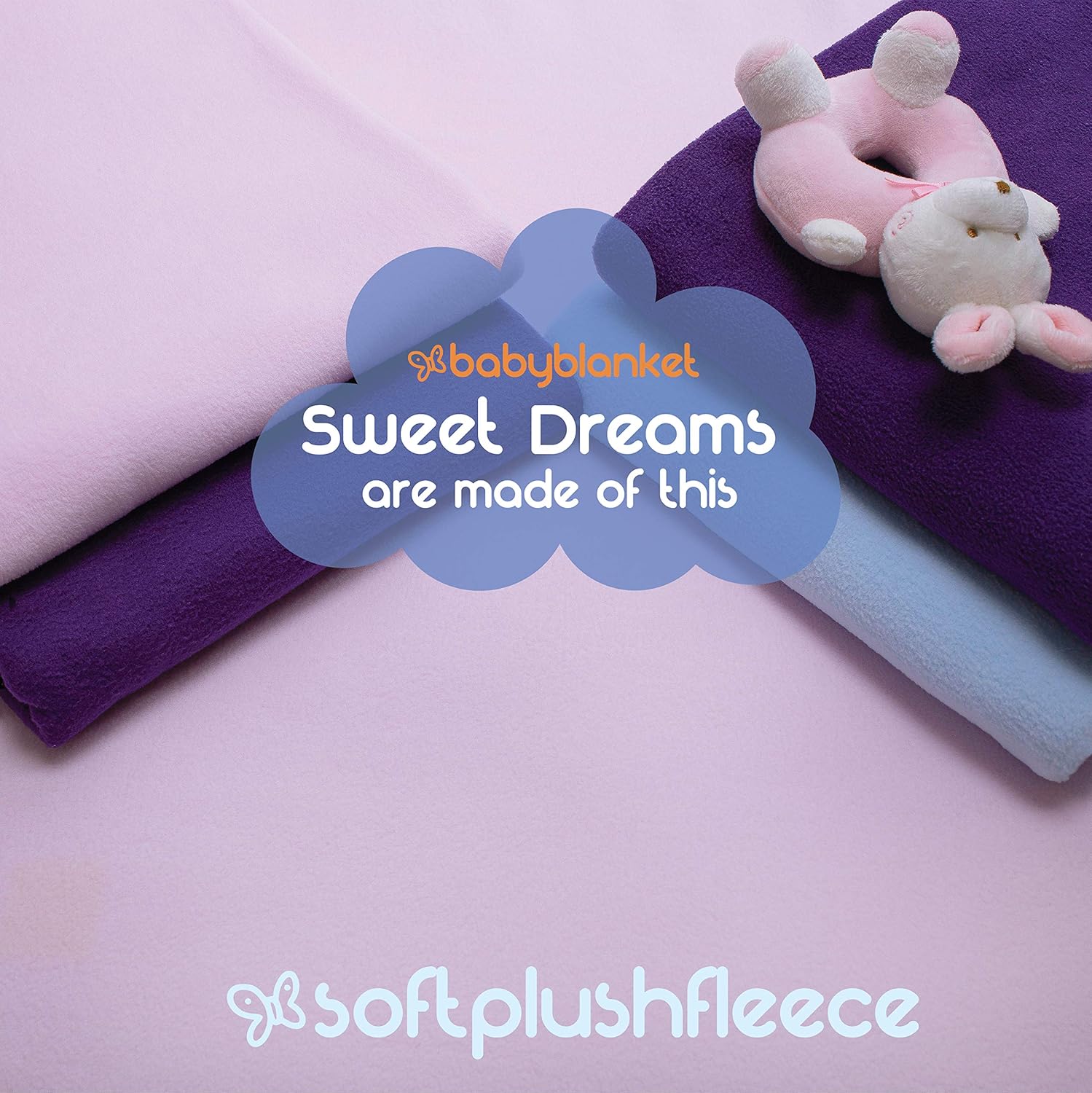 Be Burgundy Personalized Baby Blanket with Name - 36x36 in Satin Trim Fleece Pink - Stars