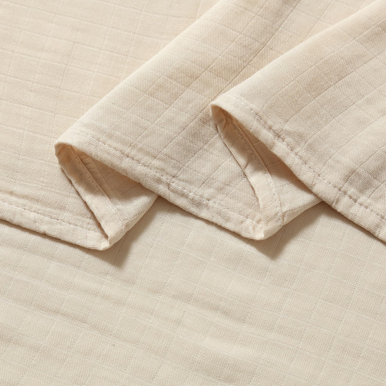 POMISO Muslin Swaddle Blankets 3 Pack 47x47 Inches Soft Breathable