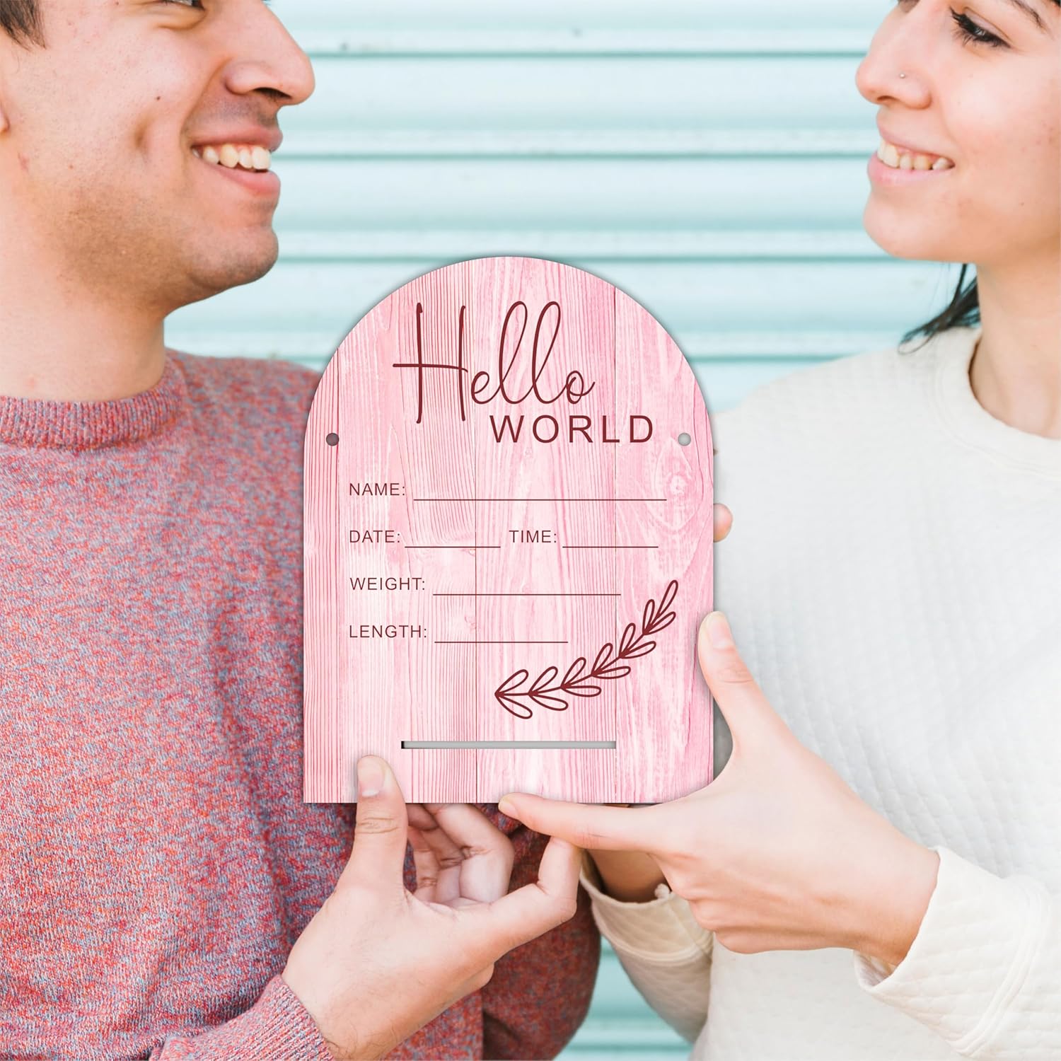 DYIRBIIY Hello World Baby Newborn Wooden Sign
