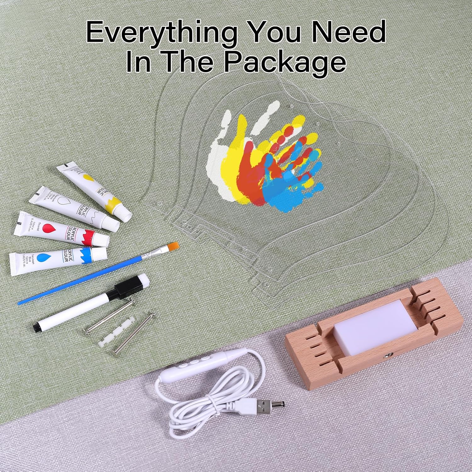 Bixinyo Heart Handprint Kit with Night Light