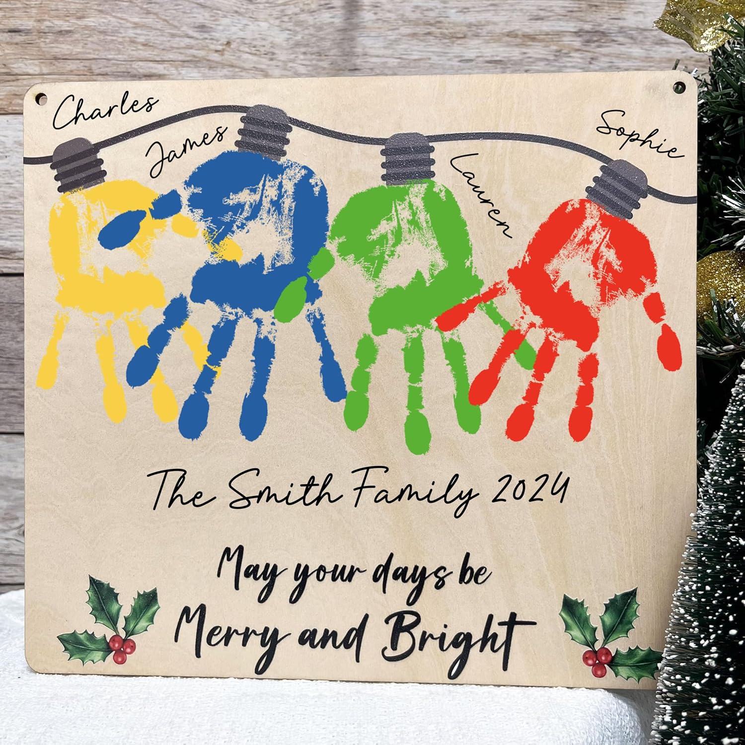 TRUMPETIC Christmas Lights Handprint Craft 8x10 1
